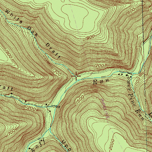 Topographic Map of White Oak Draft, PA