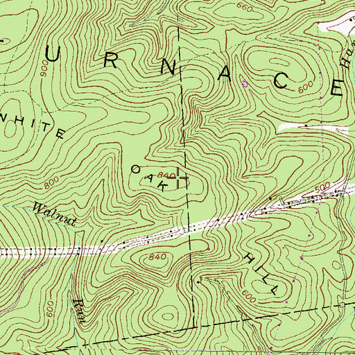 Topographic Map of White Oak Hill, PA