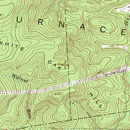 Topographic Map of White Oak Hill, PA