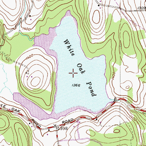 Topographic Map of White Oak Pond, PA