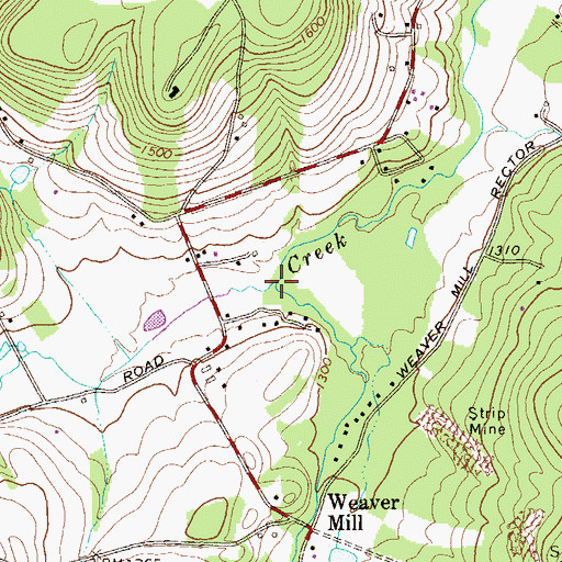 Topographic Map of White Oak Run, PA