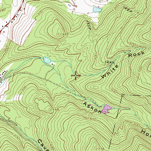 Topographic Map of White Rock Hollow, PA