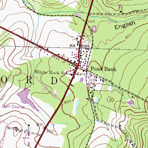 Topographic Map of White Rock School, PA