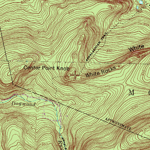 Topographic Map of White Rocks, PA