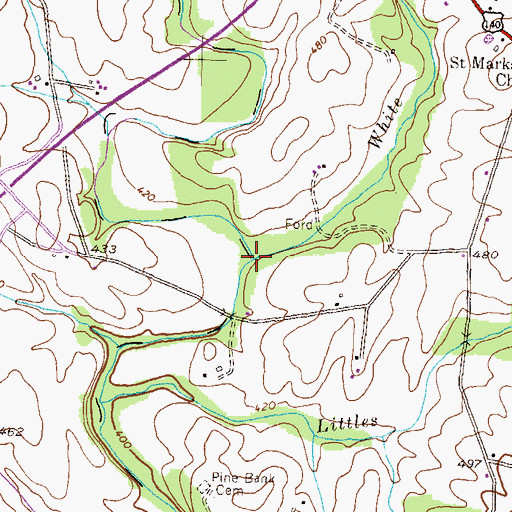 Topographic Map of White Run, PA