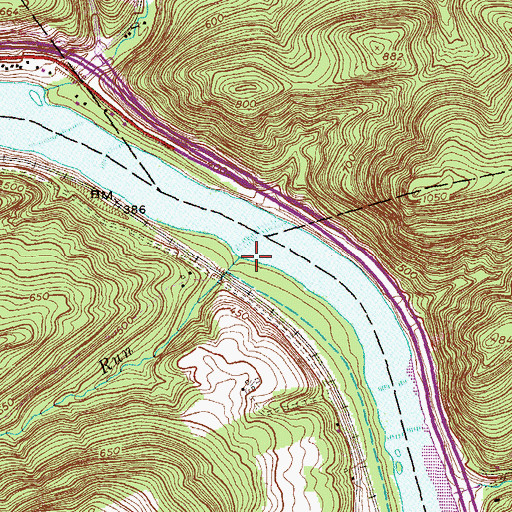 Topographic Map of White Run, PA