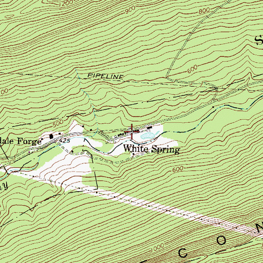 Topographic Map of White Spring, PA