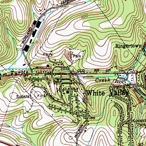 Topographic Map of White Valley, PA