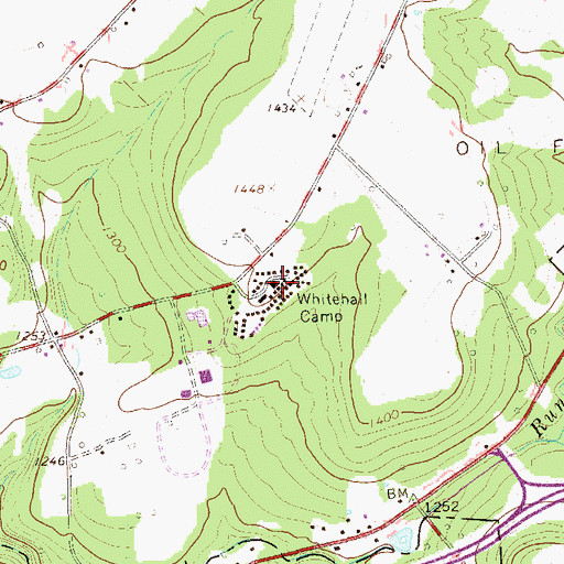 Topographic Map of Whitehall Camp, PA