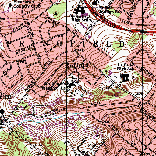Topographic Map of Whitemarsh Research Lab, PA