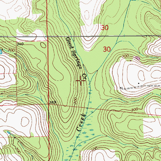 Topographic Map of Good Springs Creek, AL