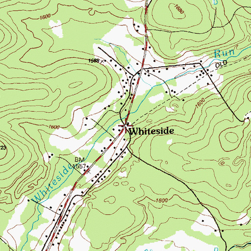 Topographic Map of Whiteside, PA