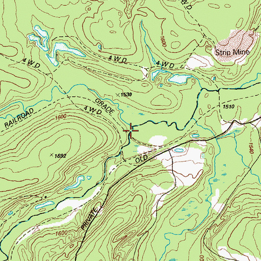Topographic Map of Whiteside Run, PA