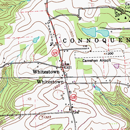 Topographic Map of Whitestown, PA