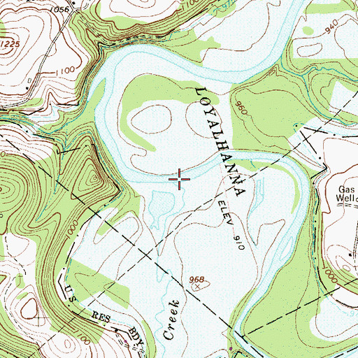 Topographic Map of Whitethorn Creek, PA