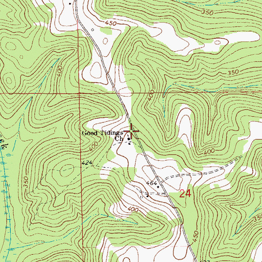 Topographic Map of Good Tidings Church, AL
