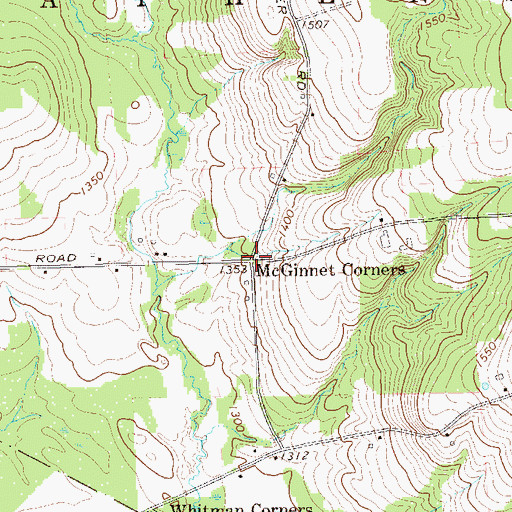 Topographic Map of Whitman Corners, PA