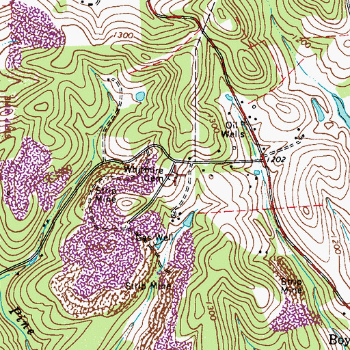 Topographic Map of Whitmire Cemetery, PA