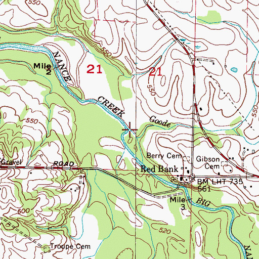 Topographic Map of Goode Branch, AL
