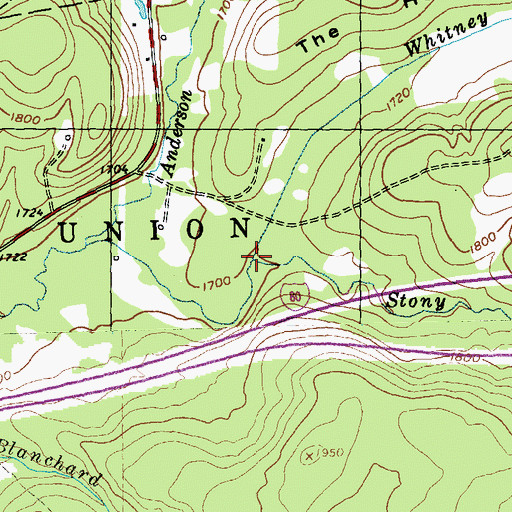 Topographic Map of Whitney Run, PA