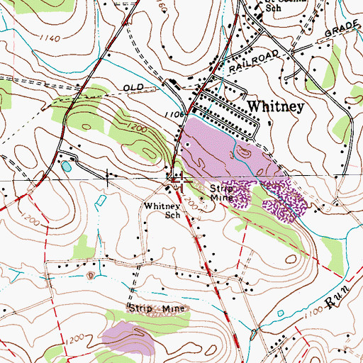 Topographic Map of Whitney School, PA