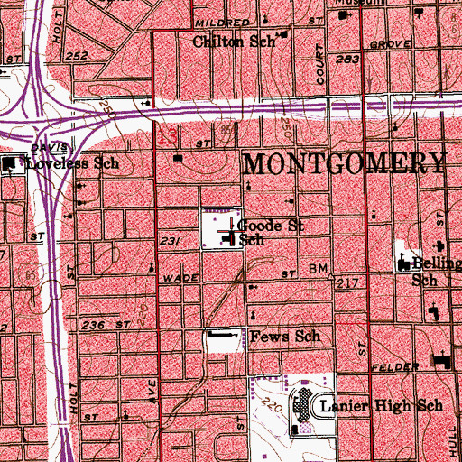 Topographic Map of Goode Street Elementary School, AL