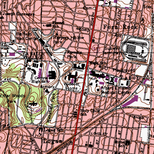 Topographic Map of Widener Home, PA