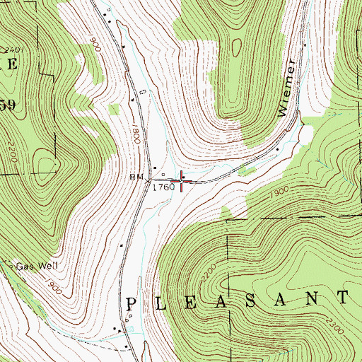 Topographic Map of Wiemer Hollow, PA