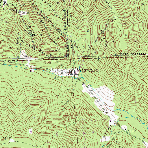 Topographic Map of Wigwam, PA