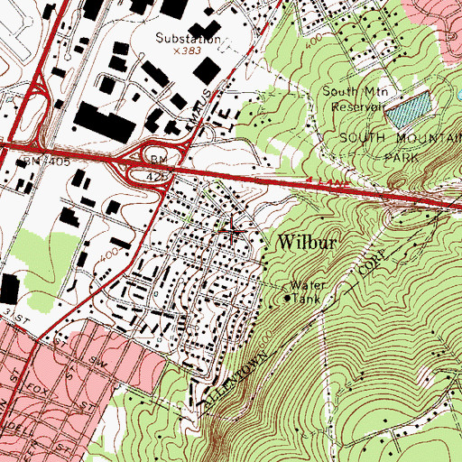 Topographic Map of Wilbur, PA