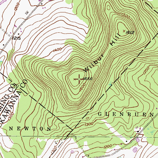 Topographic Map of Wilbur Hill, PA