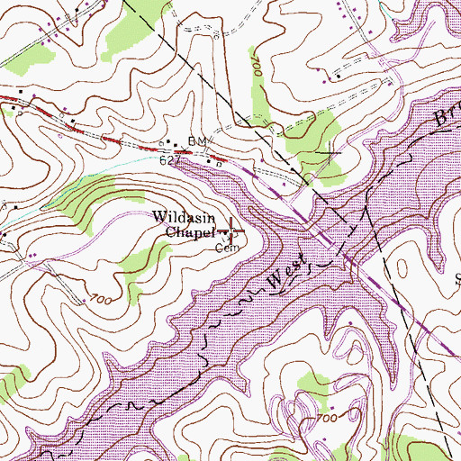 Topographic Map of Wildasin Chapel, PA