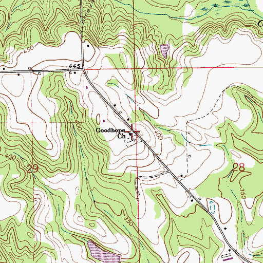 Topographic Map of Good Hope Baptist Church, AL