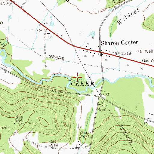 Topographic Map of Wildcat Creek, PA