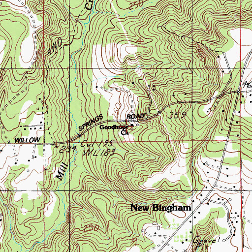 Topographic Map of Goodhope Church, AL