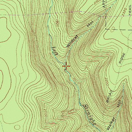 Topographic Map of Wildcat Hollow, PA