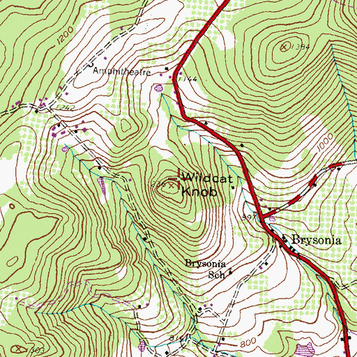 Topographic Map of Wildcat Knob, PA