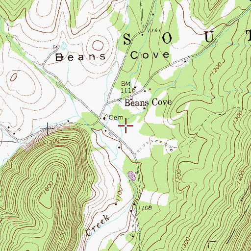 Topographic Map of Wildcat Run, PA