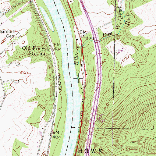 Topographic Map of Wildcat Run, PA