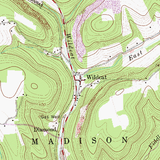 Topographic Map of Wildcat Run East Fork, PA
