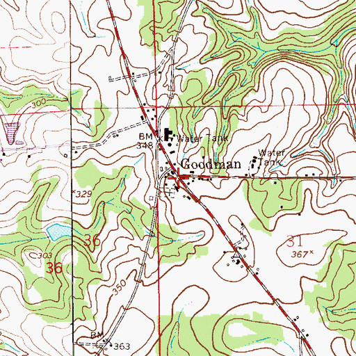 Topographic Map of Goodman, AL
