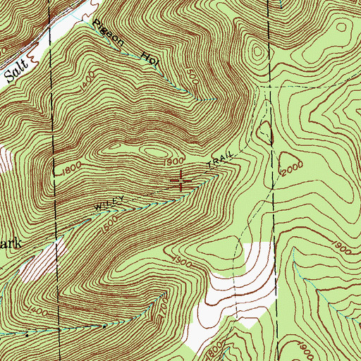 Topographic Map of Wiley Trail, PA