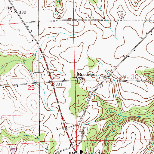 Topographic Map of Goodman Church, AL