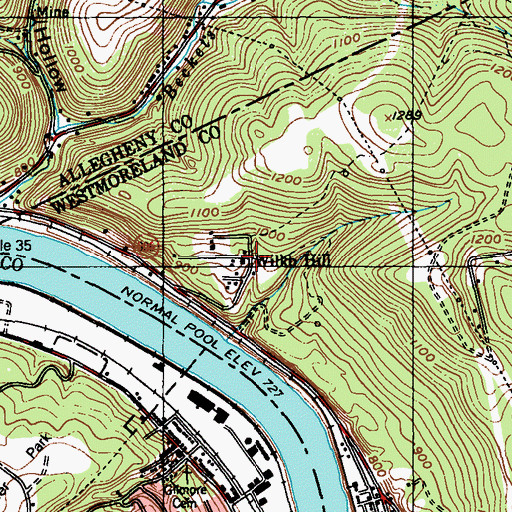 Topographic Map of Wilko Hill, PA