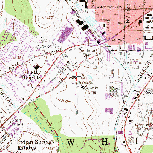 Topographic Map of Willard Orphanage Country Home, PA