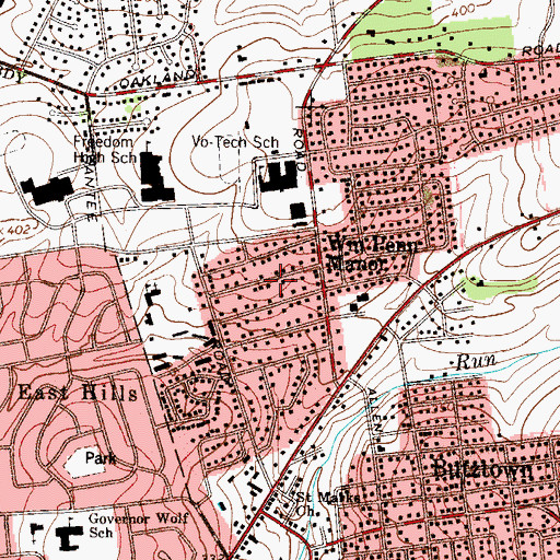 Topographic Map of William Penn Manor, PA