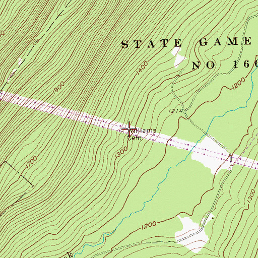 Topographic Map of Williams Cemetery, PA