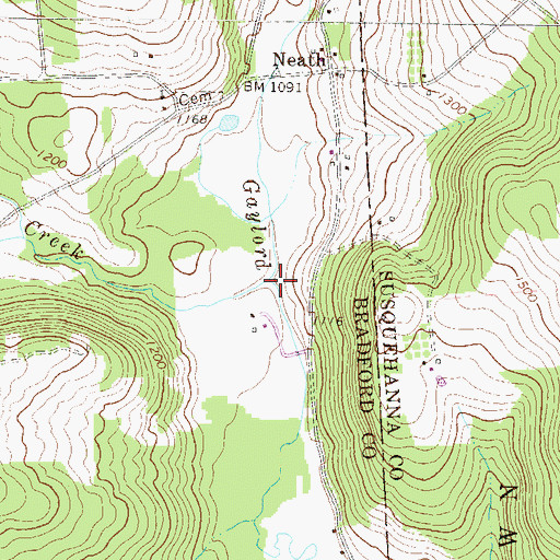 Topographic Map of Williams Creek, PA