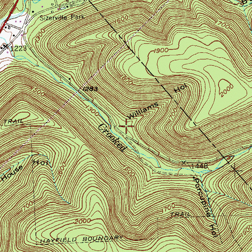 Topographic Map of Williams Hollow, PA