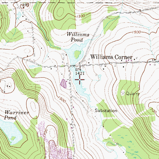 Topographic Map of Williams Pond, PA